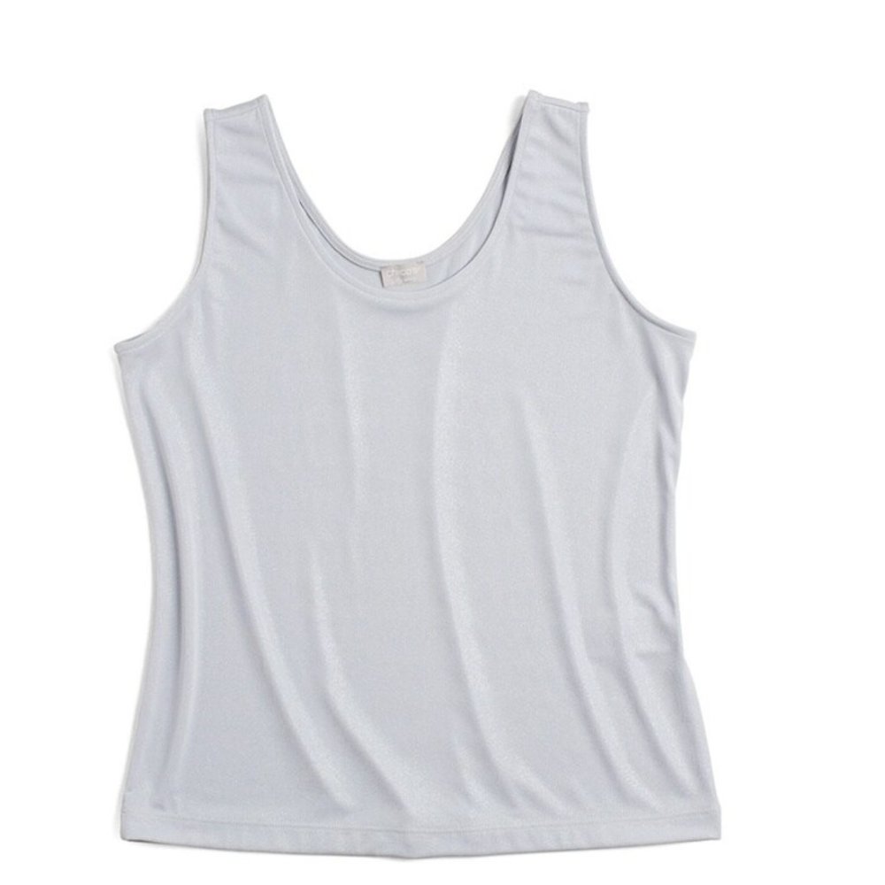 Chicos Travelers Silver Knit Tank Shimmer‎ Metallic (Chico's 3)